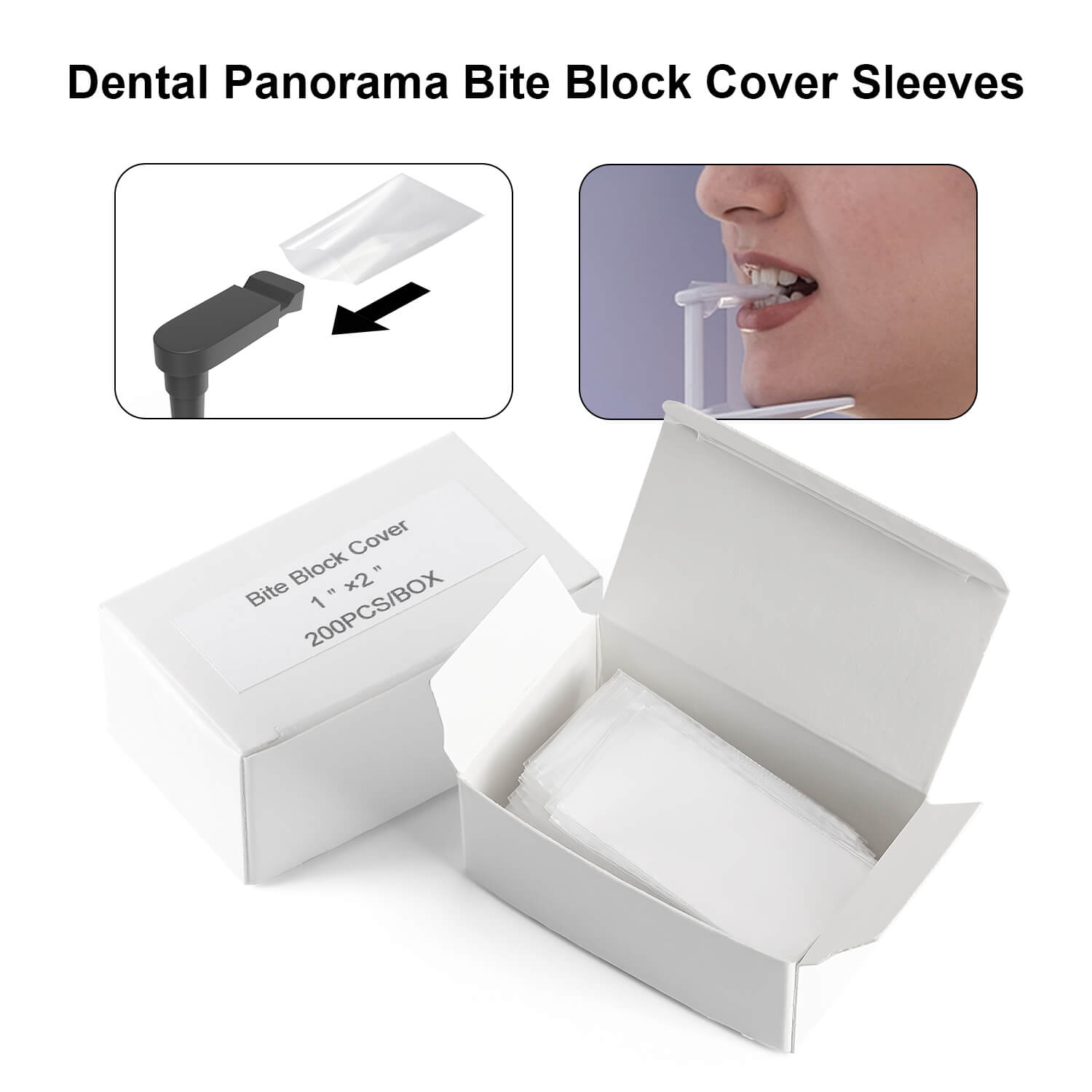 Dental Disposable Panorama Bite Block Cover Sleeves 1″x2″ 200pcs/Box - azdentall.com