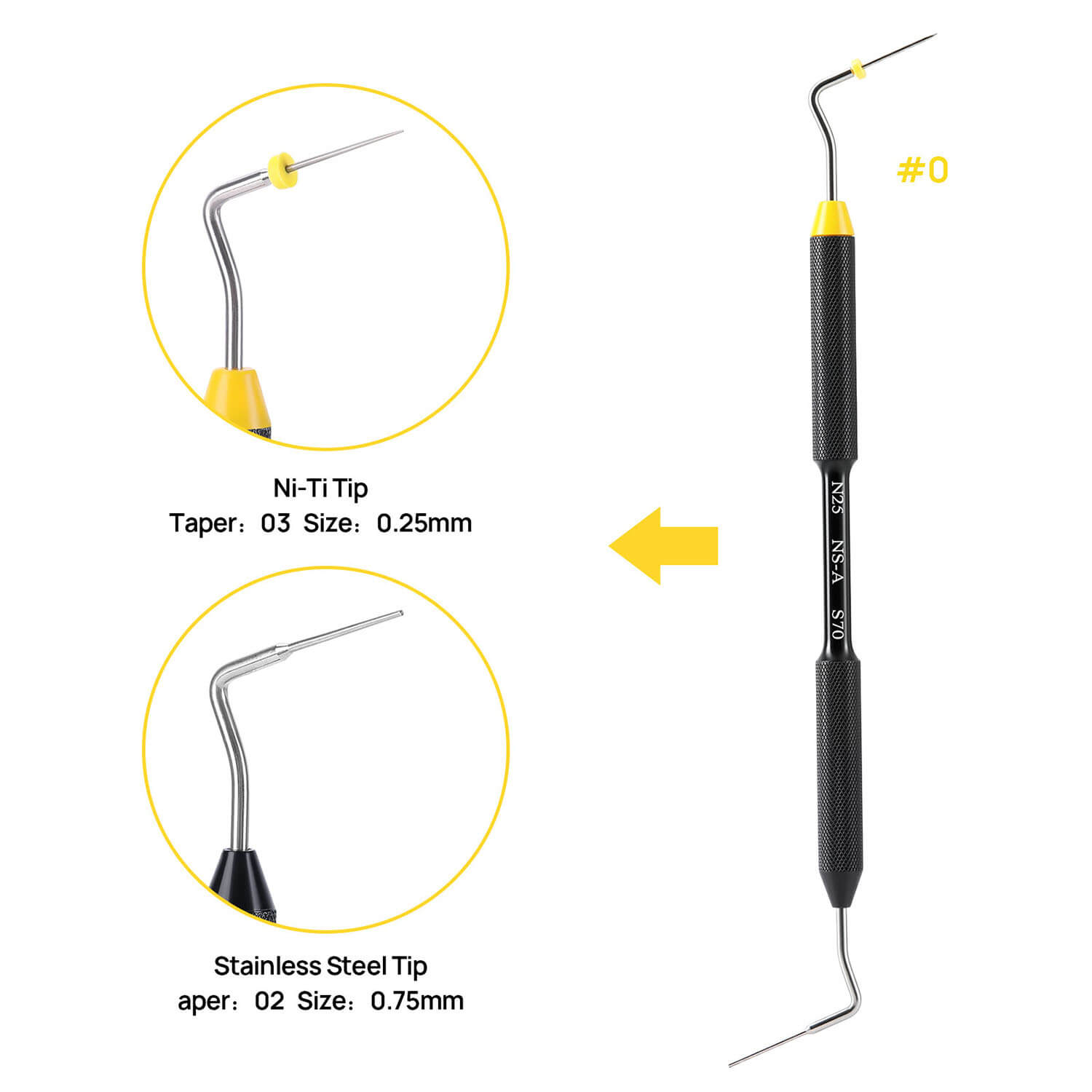 Dental Endo Buchanan Hand Plugger Niti Tip Fill Obturation Model #0 #1 #2 - azdentall.com