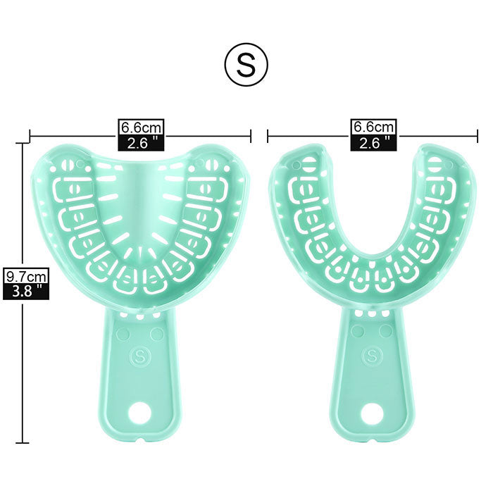 Dental Impression Trays Full Mouth for Teeth Mold Tray S M L Green 6pcs/Set - azdentall.com