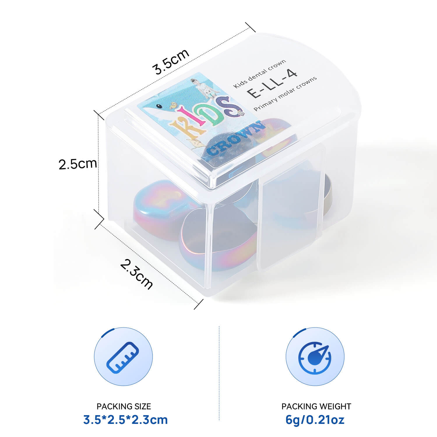 48 Sizes Dental Colored Primary Molar Kids Crown Stainless Steel Preformed Temporary Crowns 5pcs/Box - azdentall.com