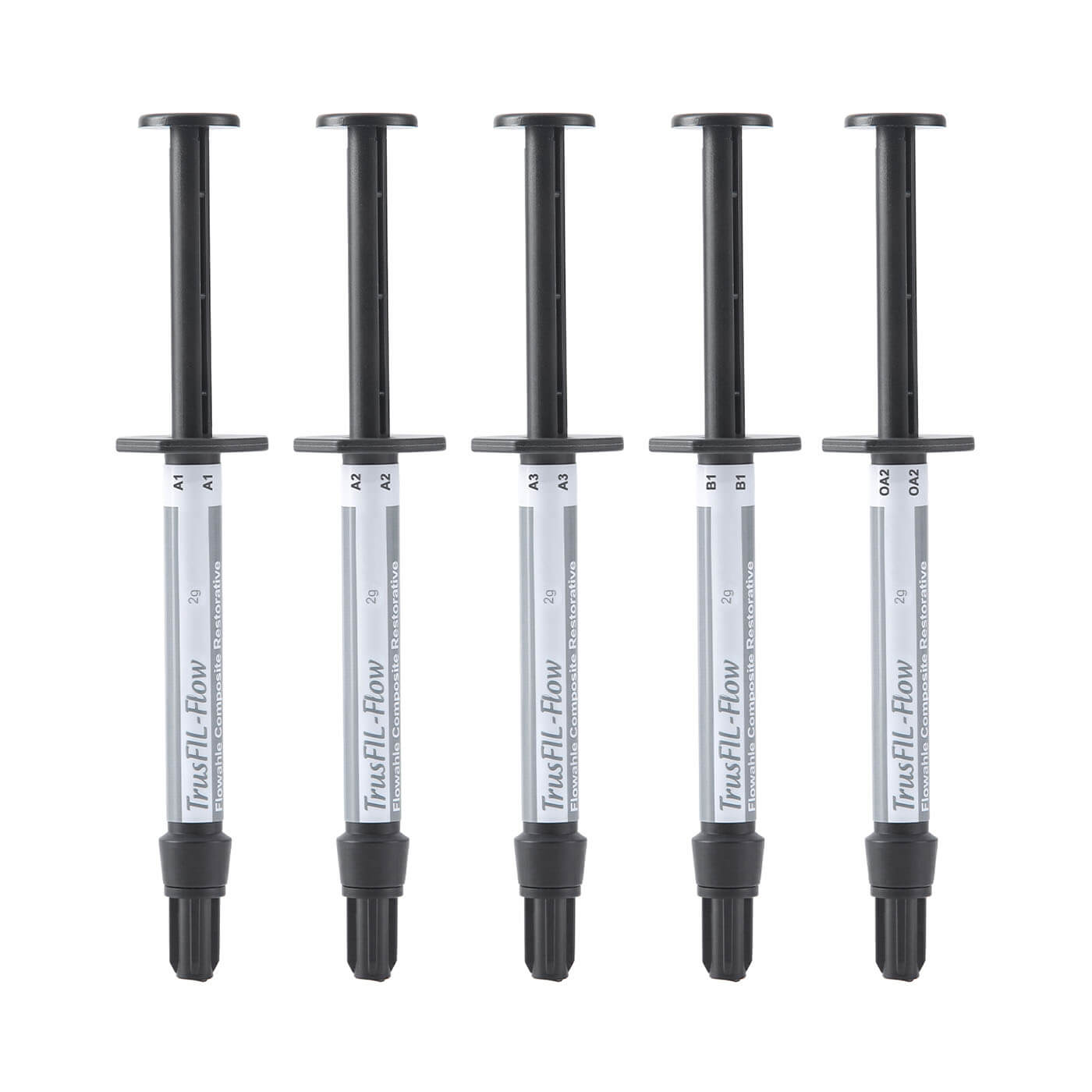 Dental Flowable Light Cure Flow Composite Resin Restorative Shade A1 A2 A3 B1 OA2 2g/Syringe - azdentall.com