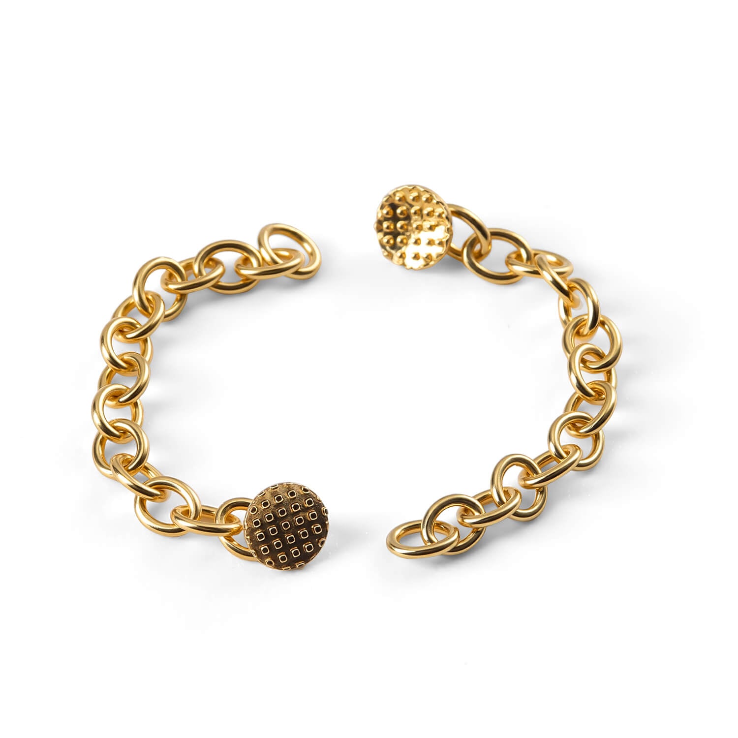 Dental Orthodontic Lingual Button Chain Gold Monoblock Round Mesh Base 10Pcs/Box  - azdentall.com