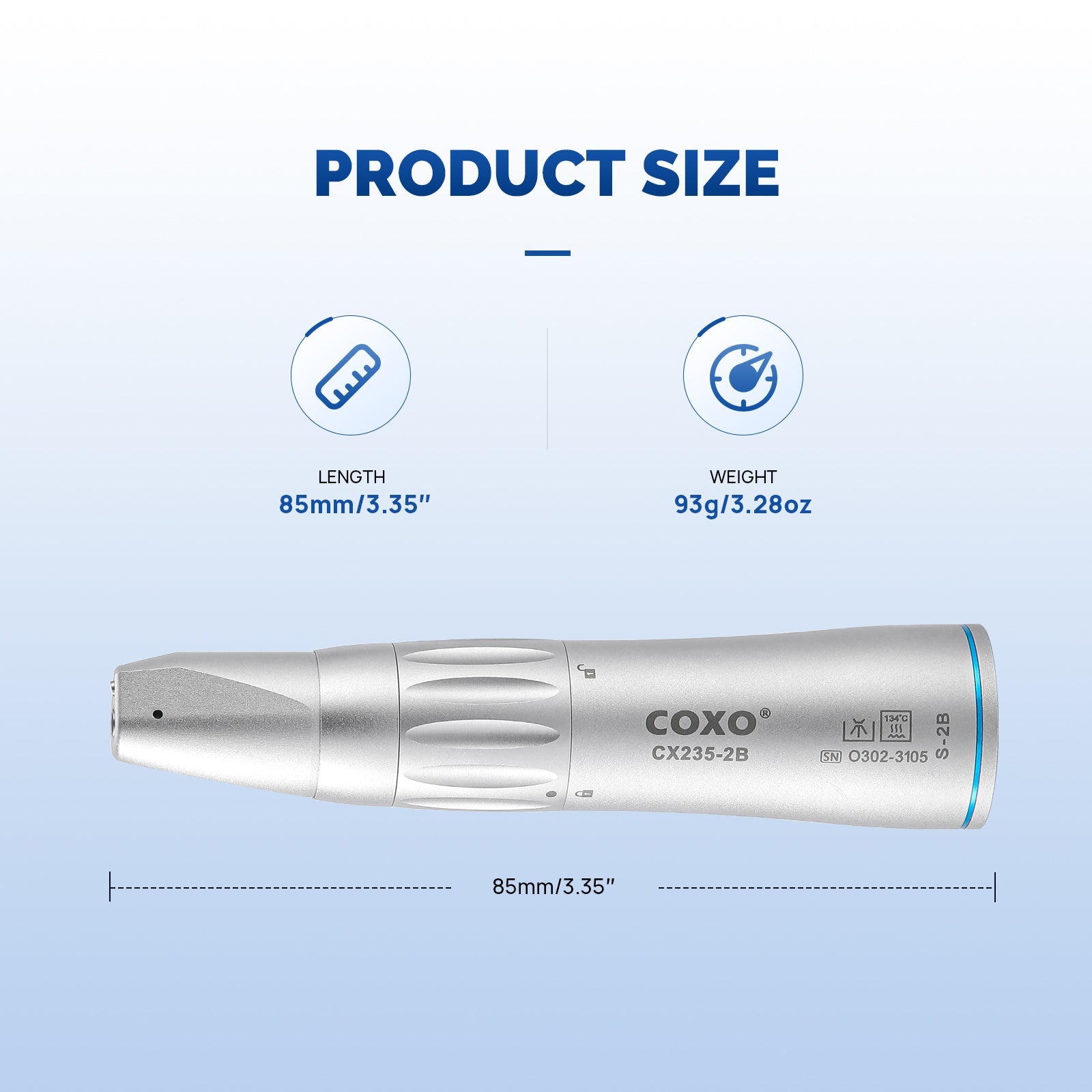 COXO Dental 1:1 Low Speed Electric Handpiece Straight Handpiece - azdentall.com