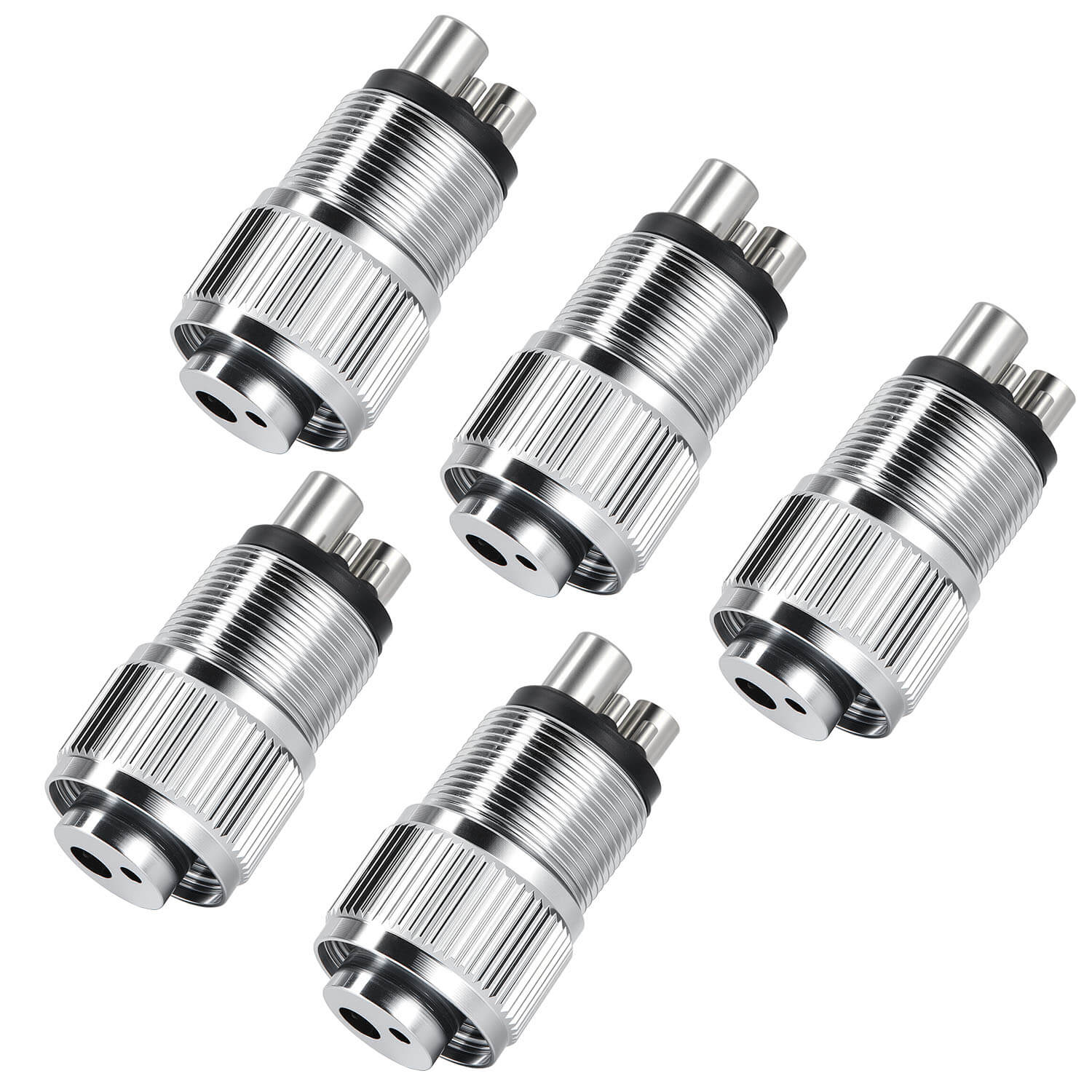 5pcs Dental High Speed Handpiece Adapter Converter Stainless Steel 4 Holes to 2 Holes - azdentall.com