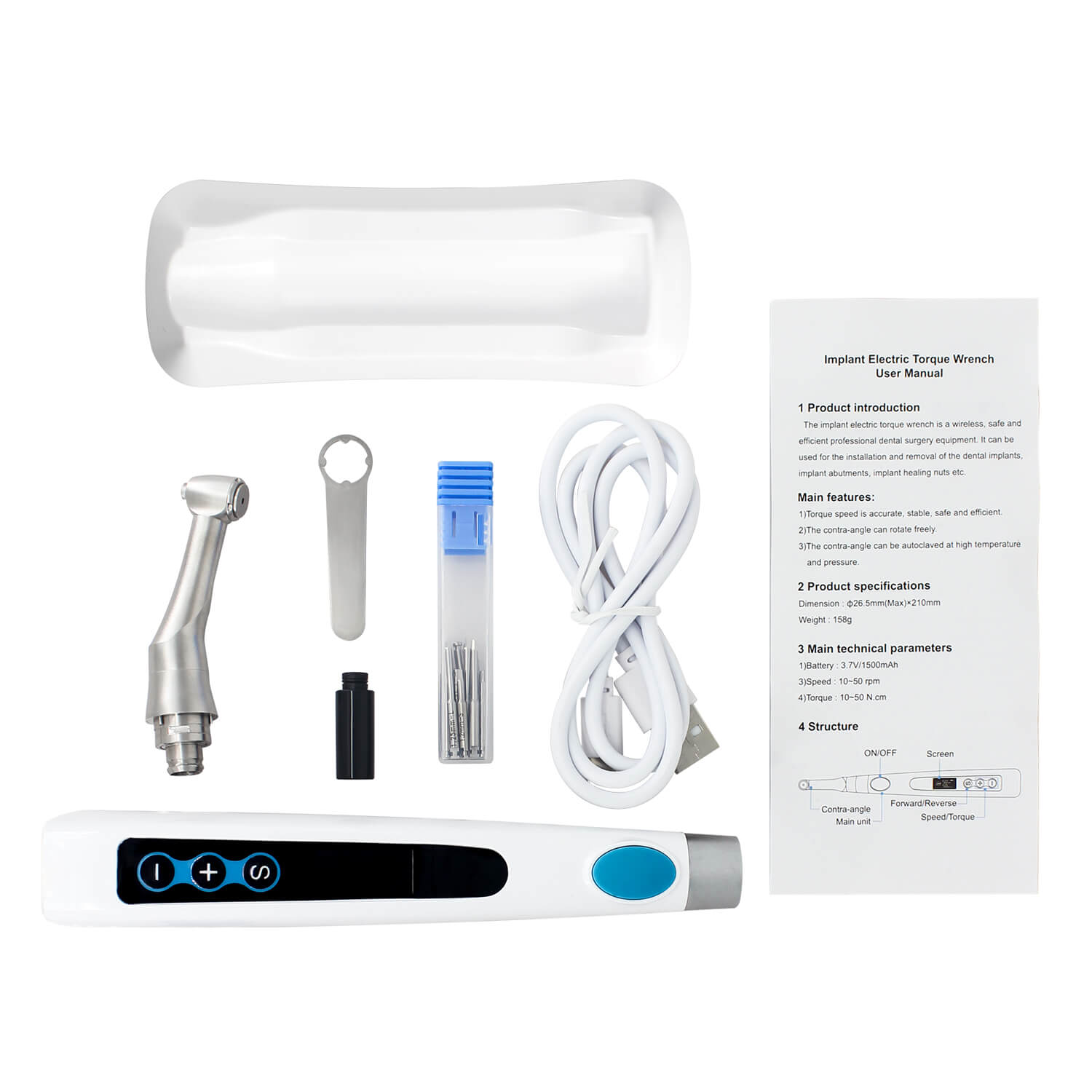 Dental Wireless Implant Electric Torque Wrench with 16pcs Drivers