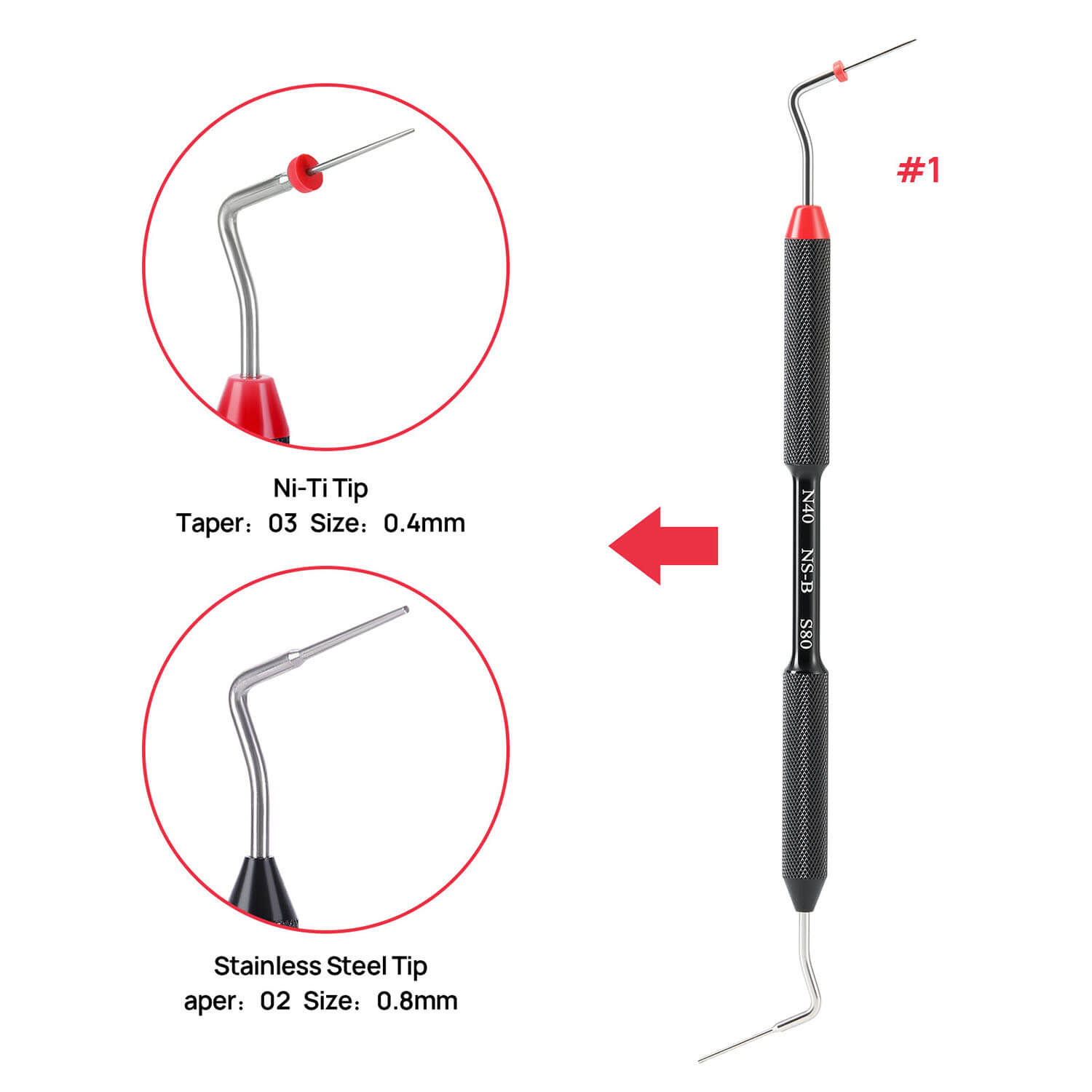 Dental Endo Buchanan Hand Plugger Niti Tip Fill Obturation Model #0 #1 #2 - azdentall.com