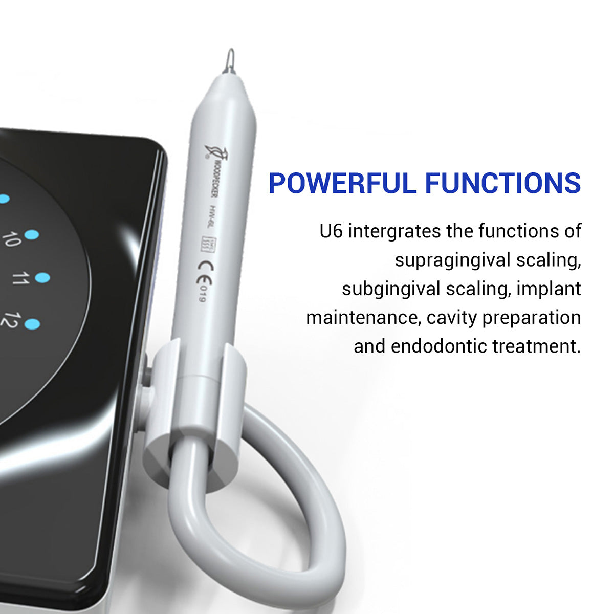 Woodpecker U6 LED Ultrasonic Scaler 7 Tips - azdentall.com