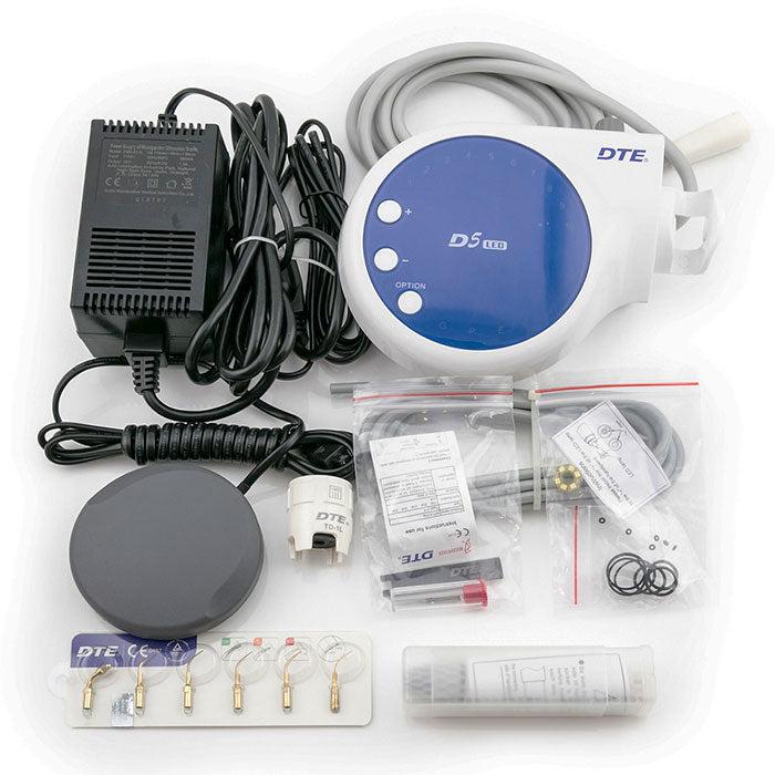 Woodpecker LED Ultrasonic Piezo Scaler DTE D5 Detachable Handpiece 6 Tips Scaling+Perio+Endo Blue - azdentall.com