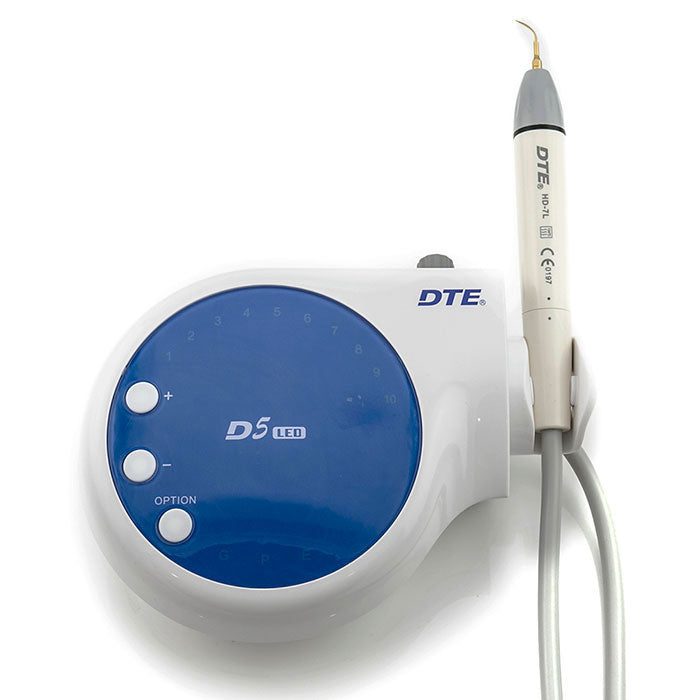 Woodpecker LED Ultrasonic Piezo Scaler DTE D5 Detachable Handpiece 6 Tips Scaling+Perio+Endo Blue - azdentall.com