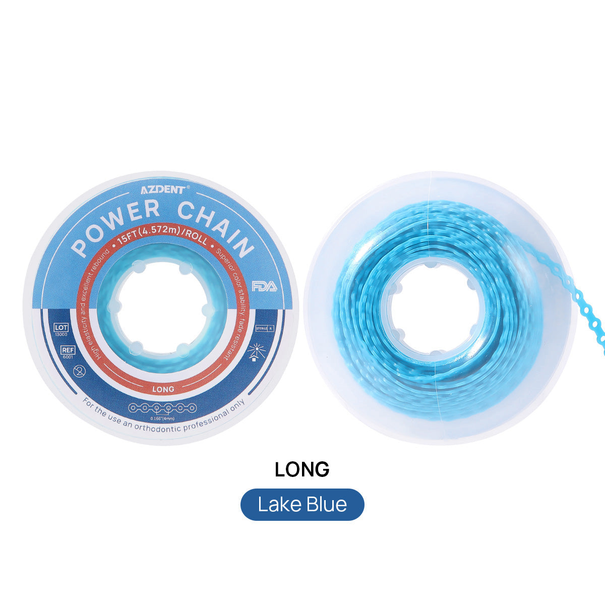 AZDENT Dental Orthodontic Colored Elastic Power Chain 15 Ft/Spool 10 Colors - azdentall.com