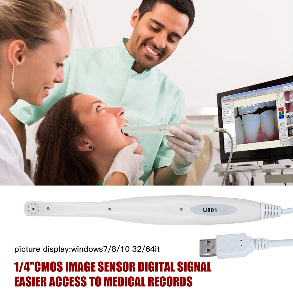 Dental USB Intraoral Camera 8 LED Light High Resolution CMOS 1/4 Sensor - azdentall.com