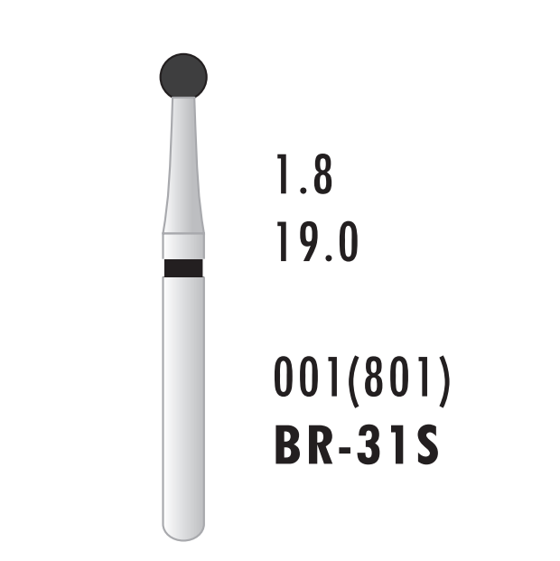 AZDENT Diamond Bur FG BR Series Full Size Round 5pcs/Pack