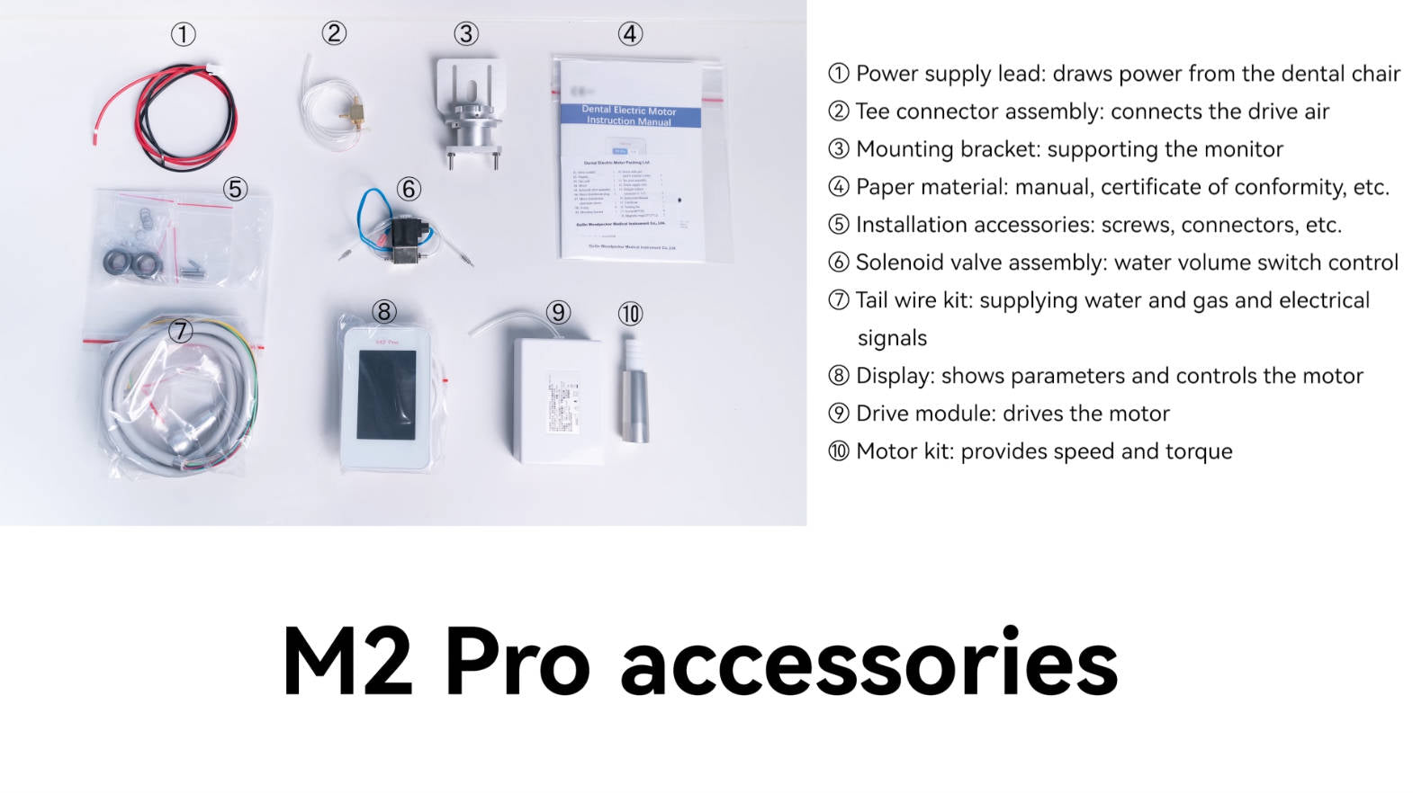 Woodpecker M2 Pro Electric Motor Built-in 1:5 Contra Angle Handpiece
