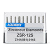 AZDENT Dental Diamond Burs FG Cutting Zirconia Ceramic Round End Cylinder for High Speed Handpiece Z141-014S 10pcs/Box- azdentall.com
