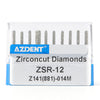 AZDENT Dental Diamond Burs FG Cutting Zirconia Ceramic Round End Cylinder for High Speed Handpiece Z141-014M 10pcs/Box - azdentall.com