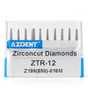 AZDENT Dental Diamond Burs FG Cutting Zirconia Ceramic Round End Taper for High Speed Handpiece Z199-016M 10pcs/Box - azdentall.com