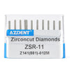 AZDENT Dental Diamond Burs FG Cutting Zirconia Ceramic Round End Cylinder for High Speed Handpiece Z141-012M 10pcs/Box - azdentall.com