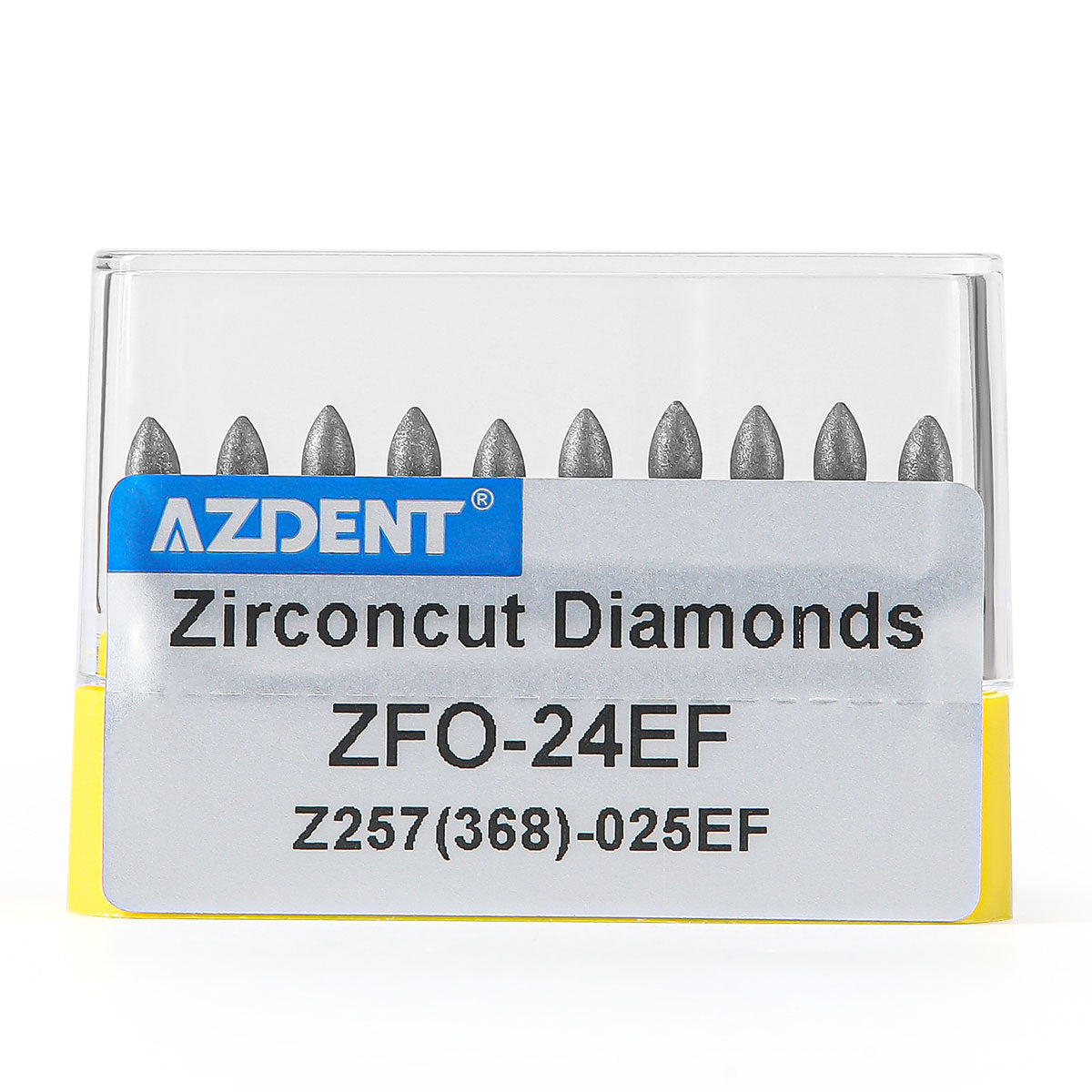 AZDENT Dental Diamond Burs FG Cutting Zirconia Ceramic Round  for High Speed Handpiece 10pcs/Box - azdentall.com