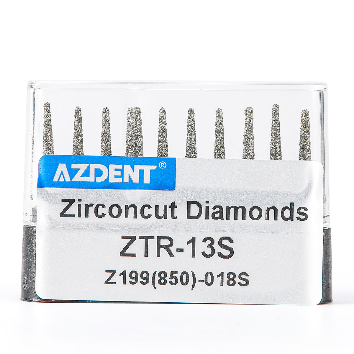 AZDENT Dental Diamond Burs FG Cutting Zirconia Ceramic Round End Taper for High Speed Handpiece Z199-018S 10pcs/Box - azdentall.com