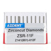 AZDENT Dental Diamond Burs FG Cutting Zirconia Ceramic Round End Cylinder for High Speed Handpiece Z141-012F 10pcs/Box - azdentall.com