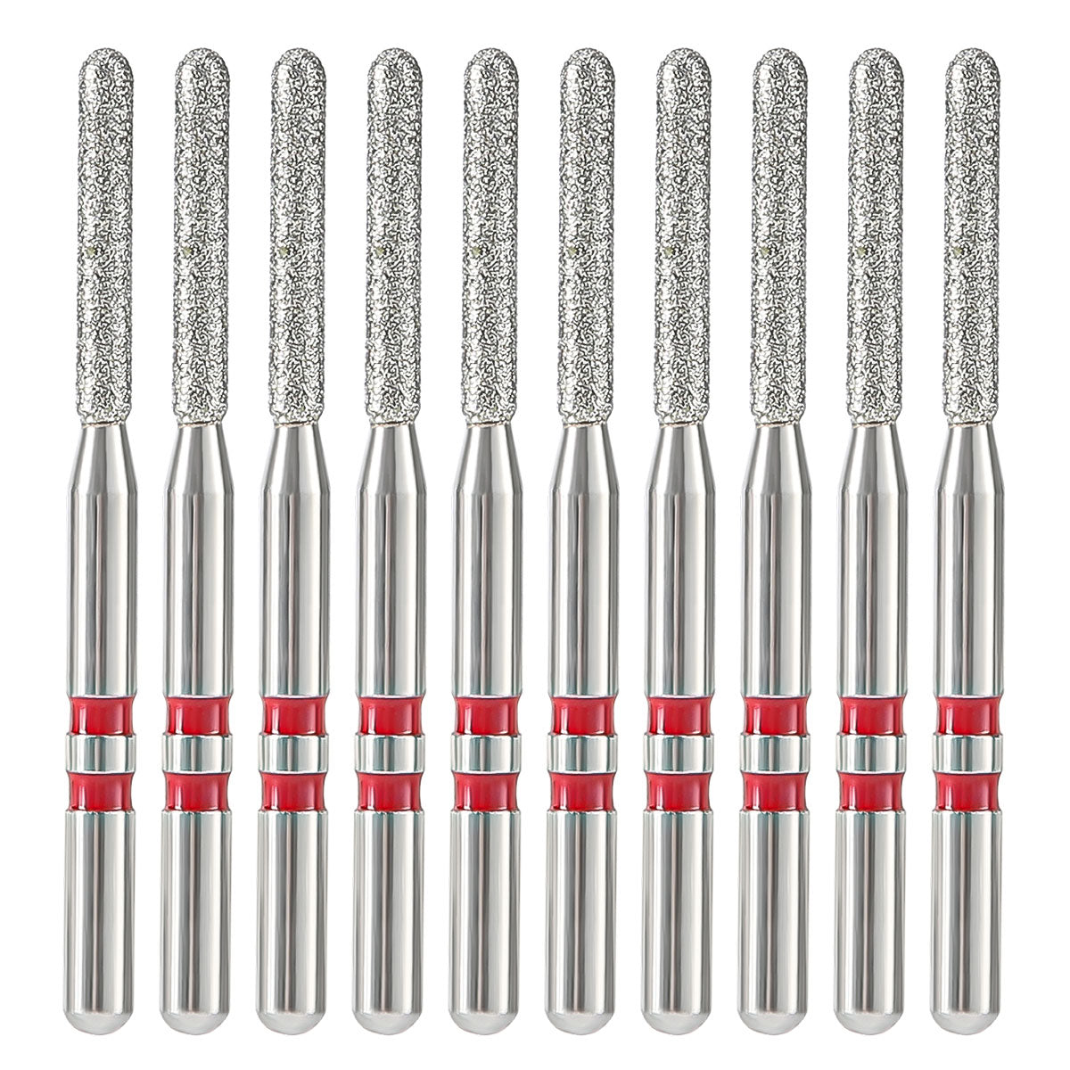 AZDENT Dental Diamond Burs FG Cutting Zirconia Ceramic Round End Cylinder for High Speed Handpiece Z141-012F 10pcs/Box - azdentall.com