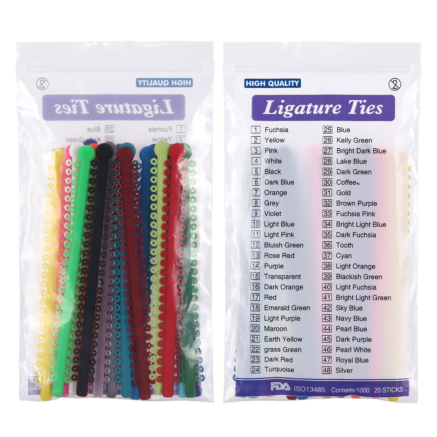 AZDENT Dental Orthodontic Elastic Ligature Ties 7 Colors