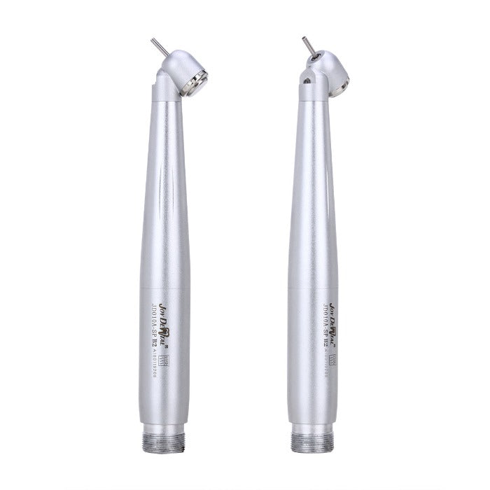 2pcs Dental High Speed Handpiece 45 Degree Standard Head Push Button E-Generator LED 2 Hole-azdentall.com