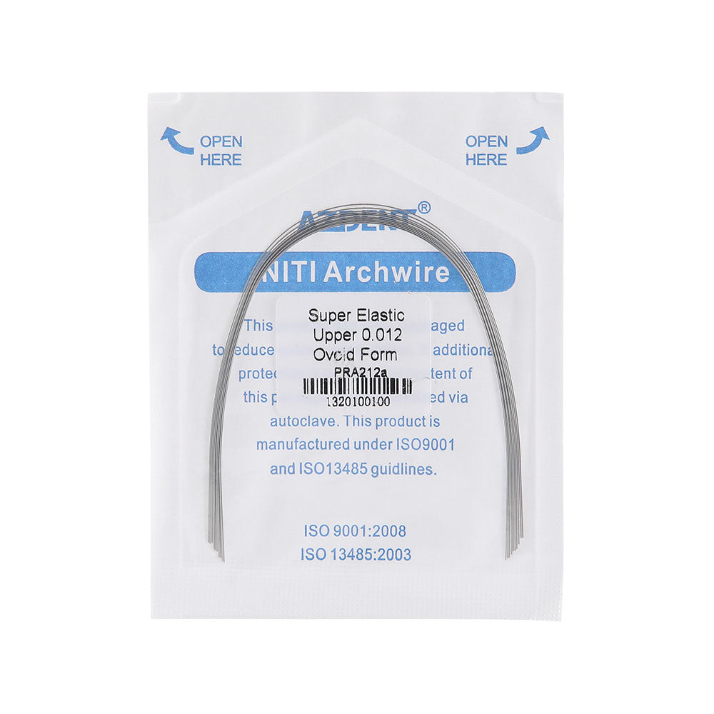 AZDENT Archwire NiTi Super Elastic Ovoid Round 0.012-0.020 Upper/Lower 10pcs/Pack - azdentall.com