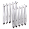 10pcs Dental High Speed Handpiece 45 Degree Standard Head Push Button E-Generator LED 4 Hole-azdentall.com