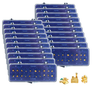 20 Boxes AZDENT Dental Metal Brackets Mini MBT 0.022 Hooks on 345 Gold Color 20pcs/Box - azdentall.com