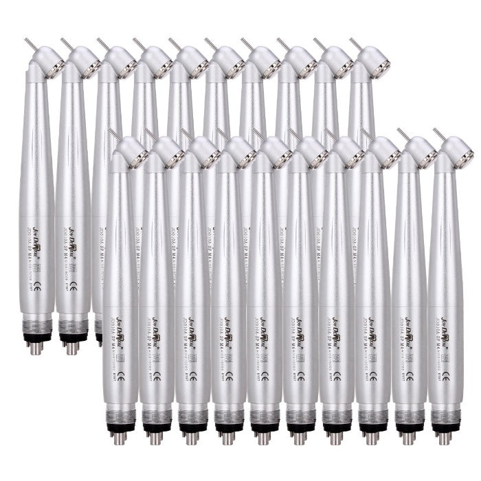 20pcs Dental High Speed Handpiece 45 Degree Standard Head Push Button E-Generator LED 4 Hole-azdentall.com