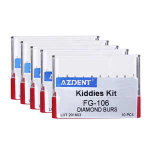 5boxes AZDENT Dental Diamond Bur FG-106 Kiddies Kit 10pcs/Kit - azdentall.com