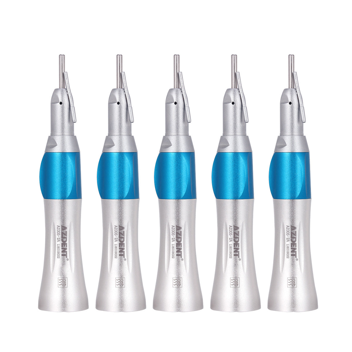 5pcs AZDENT 1:1 Slow Speed Straight Nose Cone Handpiece With External Pipe - azdentall.com