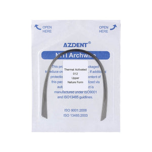 AZDENT Thermal Active NiTi Archwire Round Natural 0.012 Upper 10pcs/Pack -azdentall.com