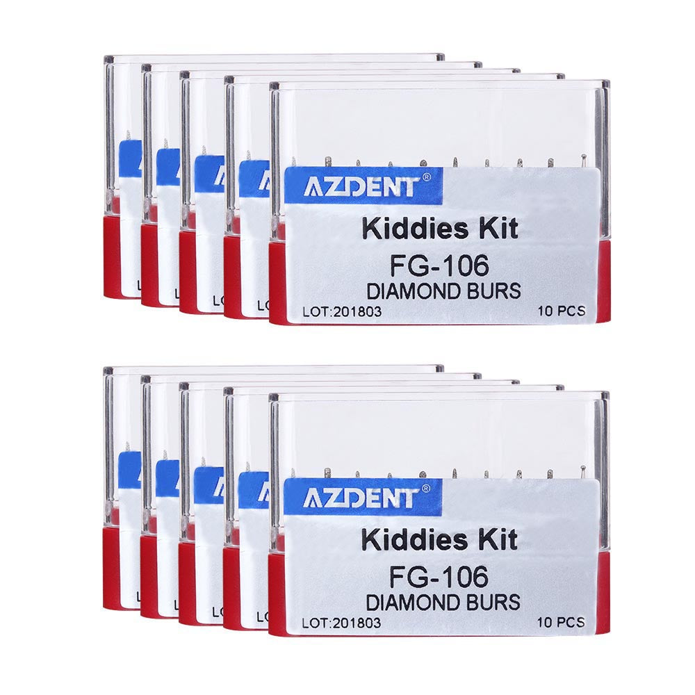 10 boxes AZDENT Dental Diamond Bur FG-106 Kiddies Kit 10pcs/Kit - azdentall.com
