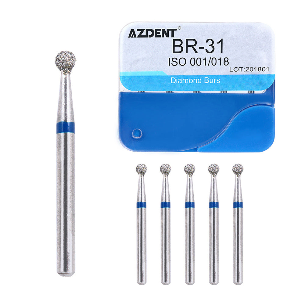100pcs AZDENT Dental Diamond Burs FG 1.6MM 20 Model/Kit-azdentall.com