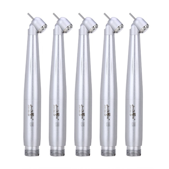 5pcs Dental High Speed Handpiece 45 Degree Standard Head Push Button E-Generator LED 2 Hole-azdentall.com