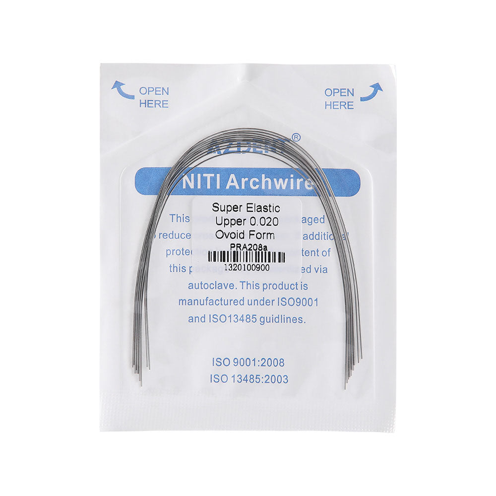 AZDENT Archwire NiTi Super Elastic Ovoid Round 0.012-0.020 Upper/Lower 10pcs/Pack - azdentall.com