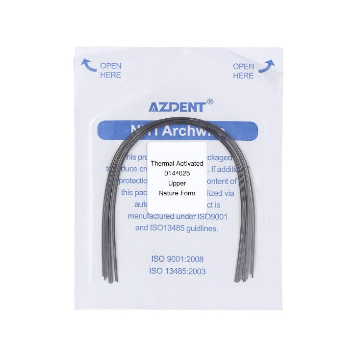 AZDENT Thermal Active NiTi Archwire Natural Form Rectangular 0.014 x 0.025 Upper 10pcs/Pack - azdentall.com