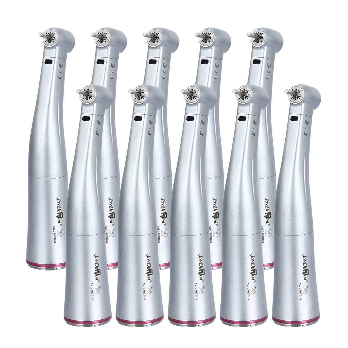 10pcs Dental 1:5 Increasing Electric Fiber Optic Contra Angle Handpiece Internal Four Way Spray - azdentall.com