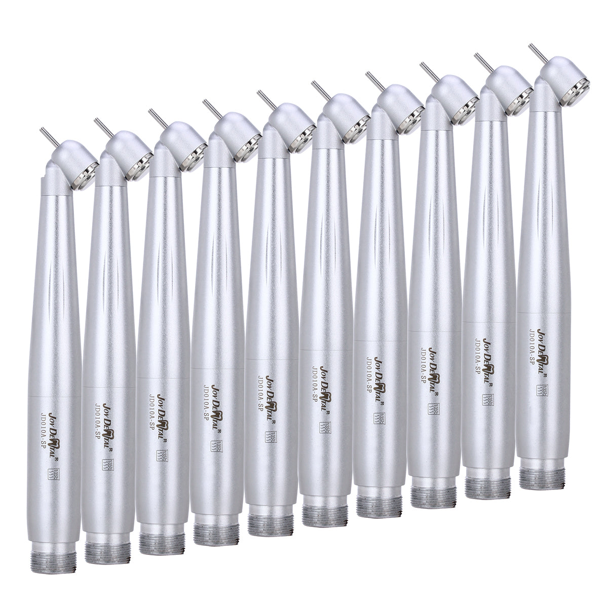 10pcs Dental High Speed Handpiece 45 Degree Standard Head Push Button E-Generator LED 2 Hole - azdentall.com