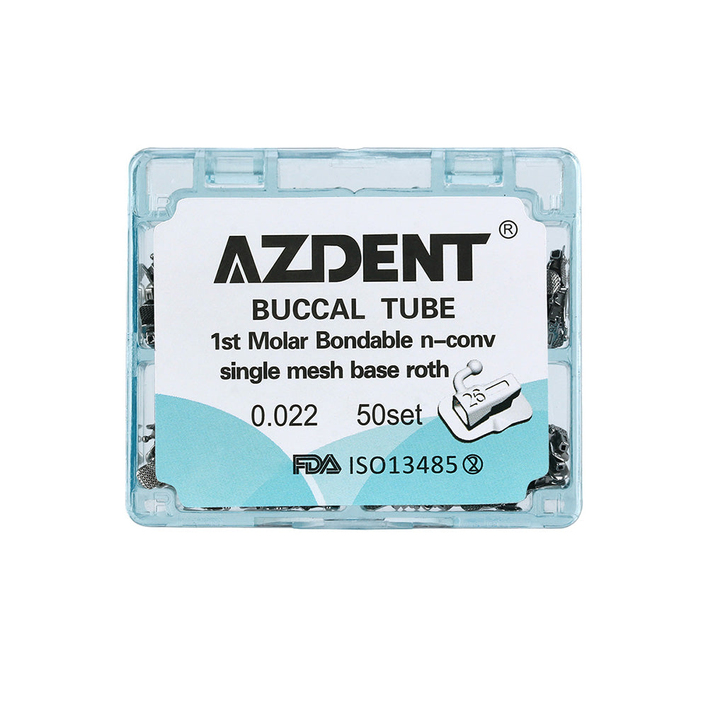 AZDENT Buccal Tube 1st Molar Bondable Split Non-Convertible Roth 0.022 (UR UL LL LR) - azdentall.com