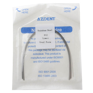 AZDENT Archwire Stainless Steel Round Oval 0.012 Lower 10 pcs/Pack - azdentall.com
