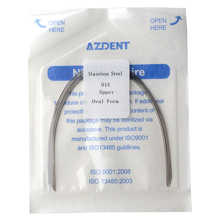 AZDENT Archwire Stainless Steel Oval Form Round 0.014 Upper 10pcs/Pack - azdentall.com