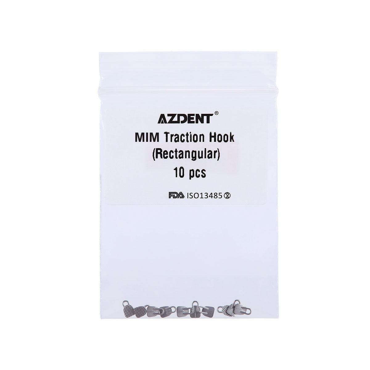 AZDENT Dental Lingual Button Consumables Round/Rectangular Bondable Traction Hook 10/Bag - azdentall.com