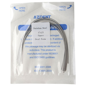 AZDENT Archwire Stainless Steel Rectangular Oval 0.017x 0.025 Upper 10pcs/Pack - azdentall.com