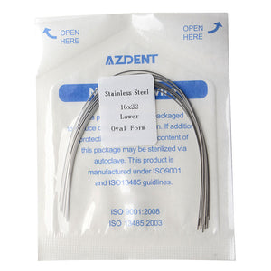 AZDENT Archwire Stainless Steel Rectangular Oval 0.016 x 0.022 Lower 10pcs/Pack - azdentall.com