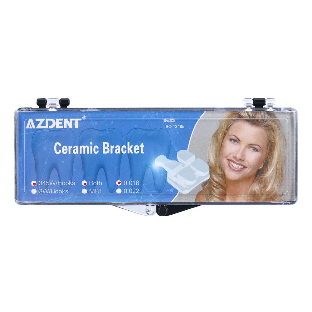 AZDENT Dental Orthodontic Ceramic Brackets Mesh Base Full Size 20pcs/Box - azdentall.com