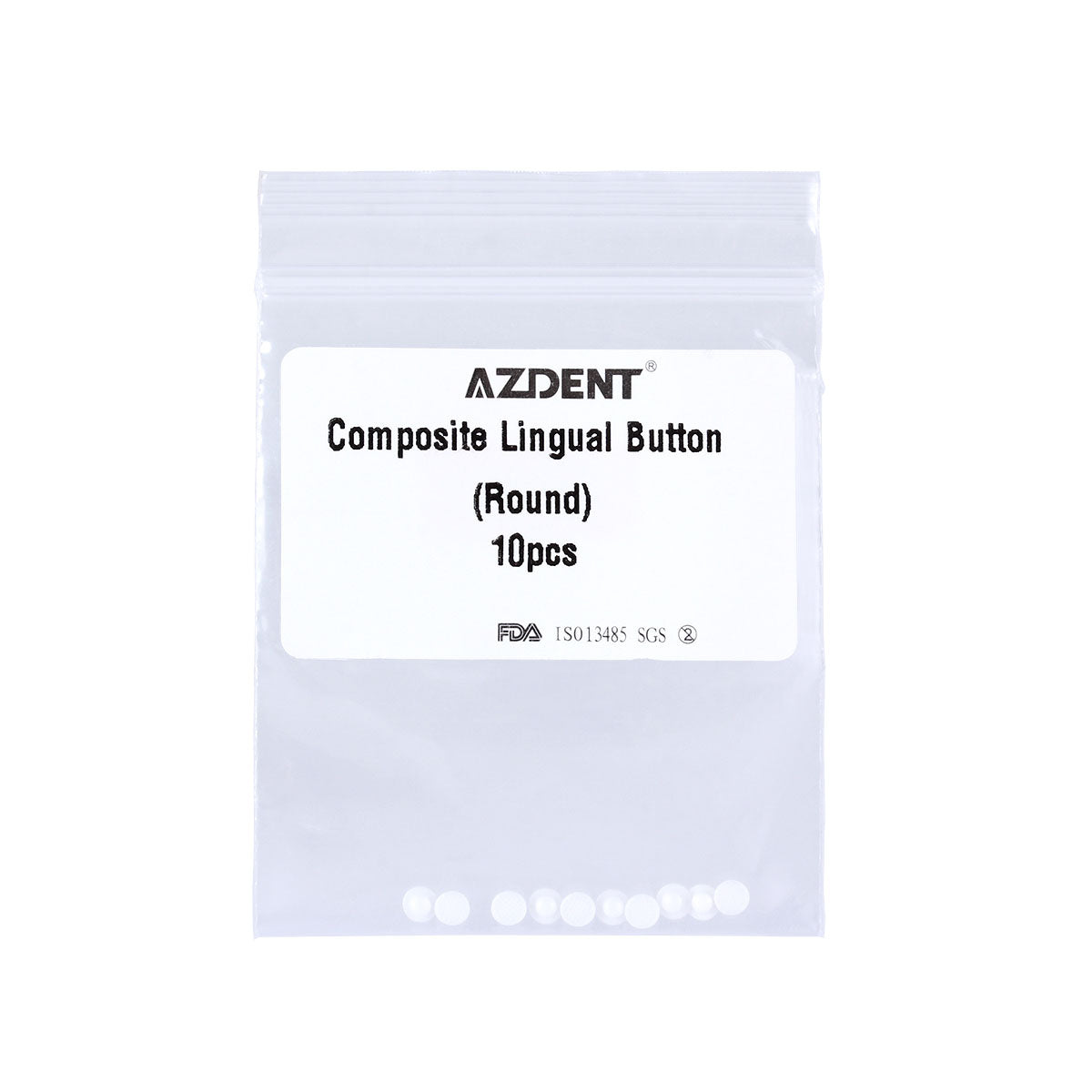 AZDENT Dental Lingual Button Bondable Composite Ceramic Round/Rectangular Base, 10pcs/Bag - azdentall.com