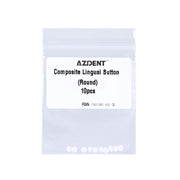 AZDENT Dental Lingual Button Bondable Composite Ceramic Round/Rectangular Base, 10pcs/Bag - azdentall.com